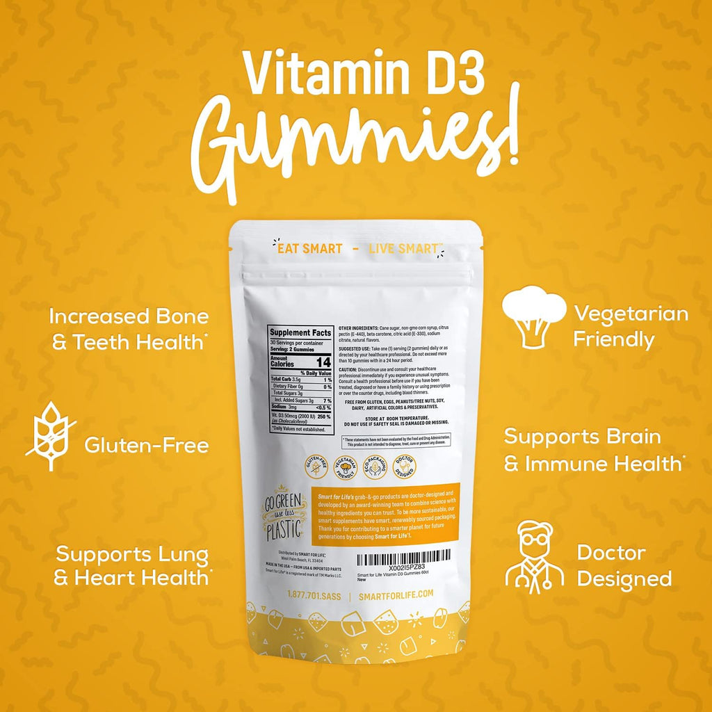 Smart for Life Vitamin D3 Gummies 2000 IU - 60 Gominolas