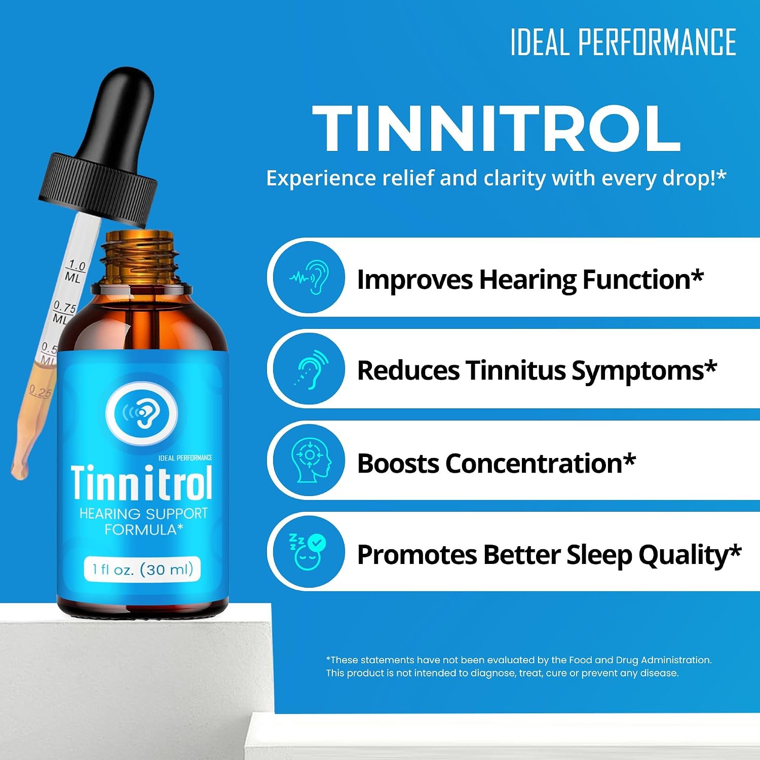 Tinnitrol Gotas para el Tinnitus - Alivio Natural para el Zumbido en los Oídos (3 Pack)