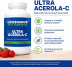 LifeSource Vitamins Ultra Acerola-C – 500 mg de Vitamina C por Cápsula, 90 Cápsulas