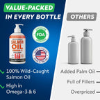 StrellaLab Aceite de Salmón para Perros y Gatos - 946 ml - Omega 3 EPA DHA - Apoyo para Piel y Articulaciones