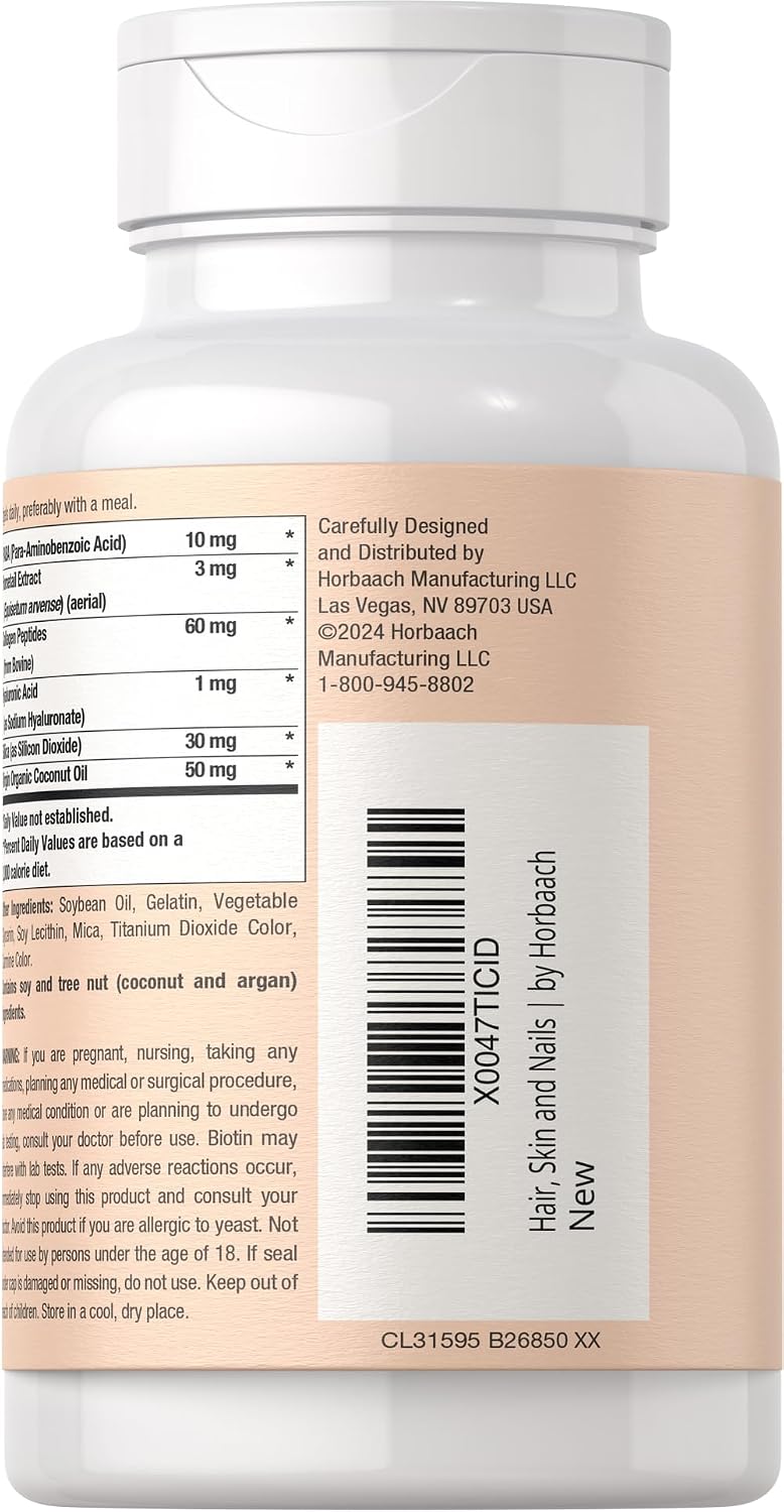 Coera Vitaminas para Cabello, Piel y Uñas con Colágeno, Biotina y Aceite de Argán Marroquí | 165 Cápsulas Blandas | Suplemento No GMO y Sin Gluten para Hombres y Mujeres