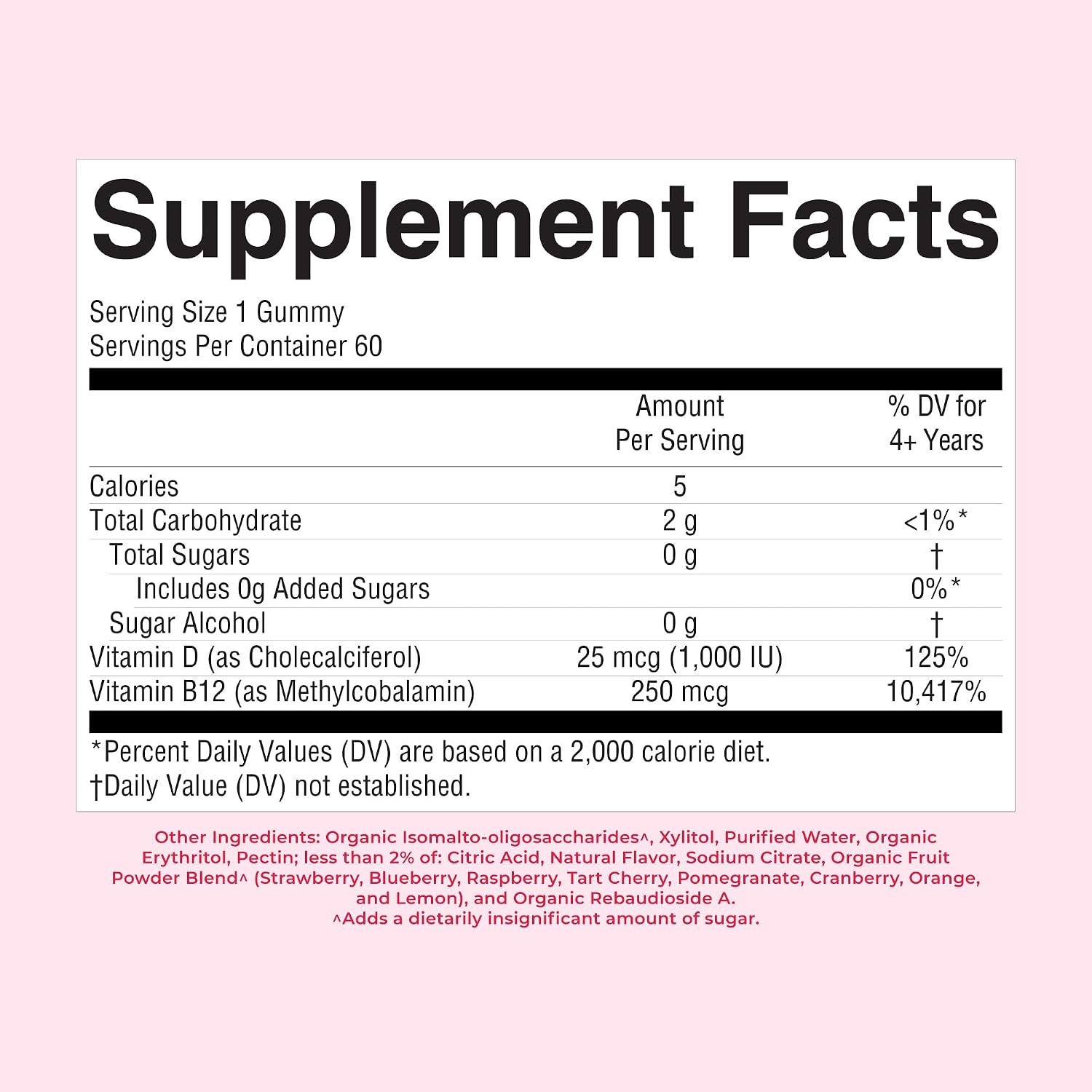 Gominolas de Vitamina D3 + B12 - Sin Azúcar - Vegano - 60 Unidades