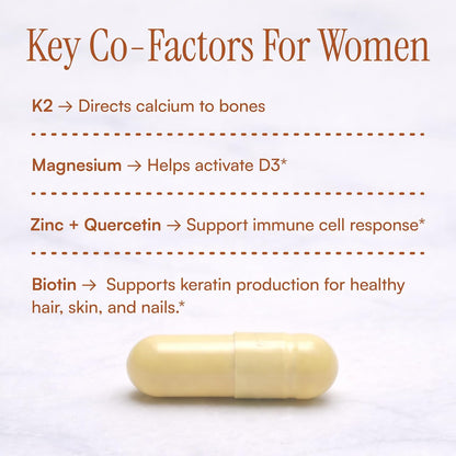Advanced Vitamin D Women's Formula con Luteína y Biotina, 60 Cápsulas Vegetales – Image 6