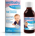 Vitabiotics Wellbaby Multi-Vitamin Liquid – Multivitamínico para bebés de 6 meses a 4 años, 150 ml
