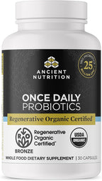 Ancient Nutrition Probióticos para Mujeres 50+ - Certified Organic Regenerative - 25 Billion CFUs - 30 Cápsulas