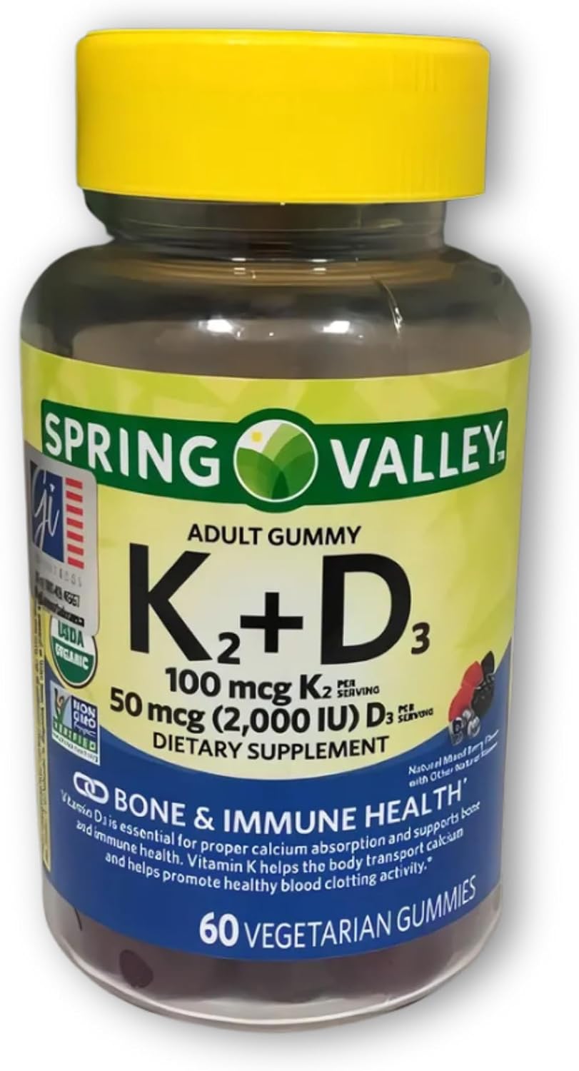 Vitamina D3 y K2 Gominolas 2000 UI + 100 mcg - 60 Gominolas Vegetarianas