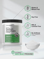 Horbäach Buffered Sodium Ascorbate Vitamin C Powder | 454 g (16 oz) | Vegano, No-GMO, Sin Gluten