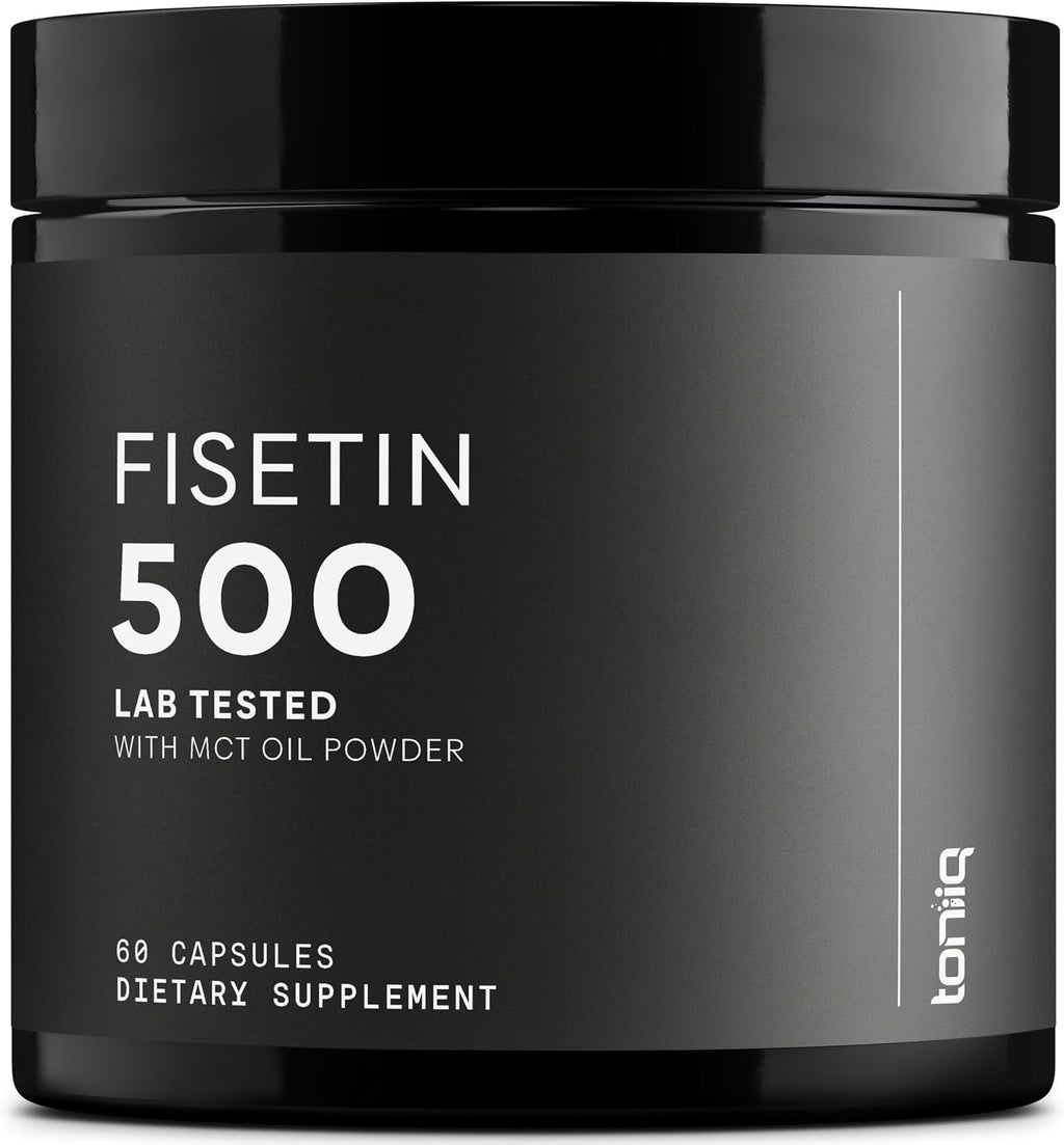 Toniiq Fisetin 500mg de Alta Pureza - 98%+ con Aceite MCT - 60 Cápsulas