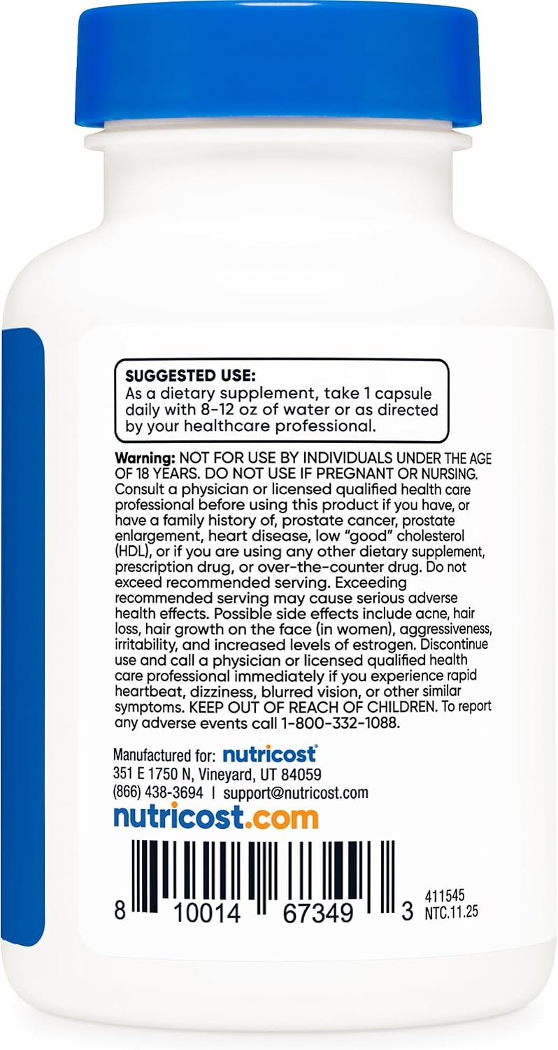 Nutricost Pregnenolone 100 mg – 120 Cápsulas (No OGM, Sin Gluten, Vegetarianas)