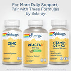 Solaray Reacta-C Vitamin C 500mg - 180 Vegan Capsules - Immune & Antioxidant Support