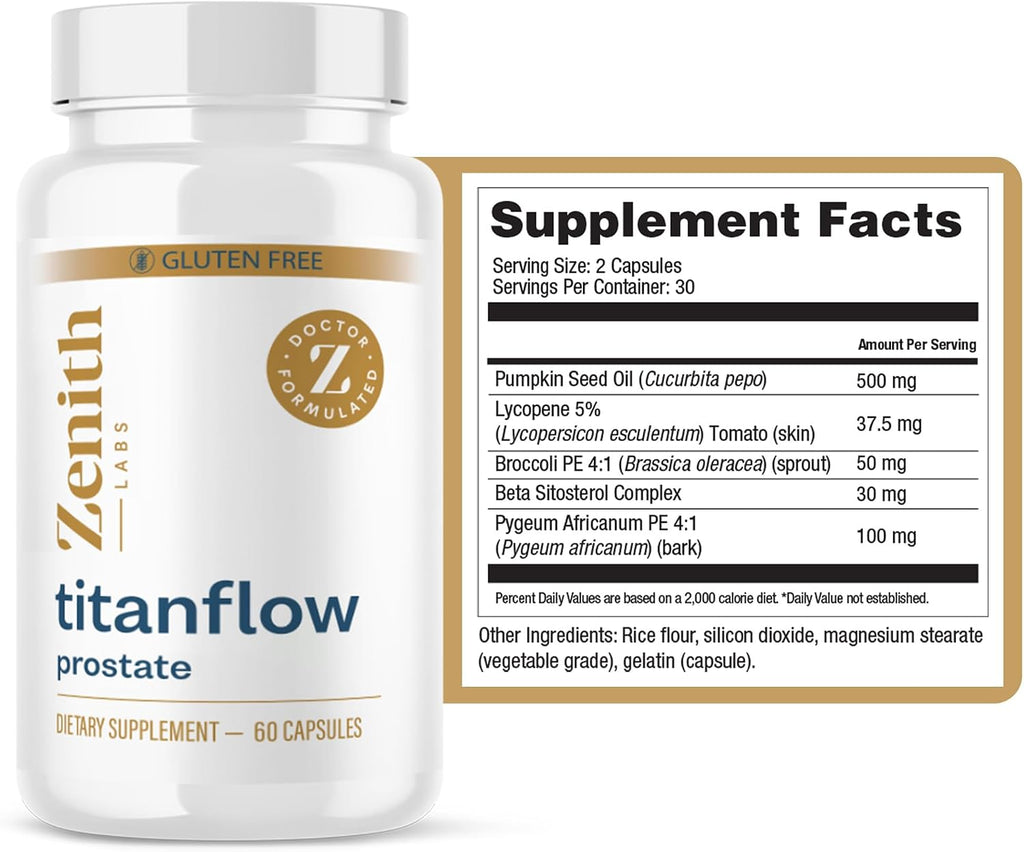 TitanFlow - Complemento para la Próstata con Aceite de Semilla de Calabaza