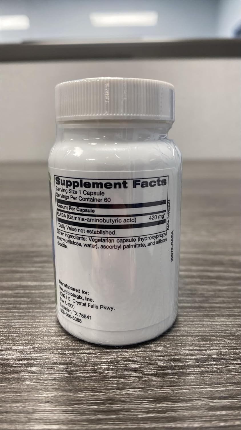 Neurobiologix GABA 500mg – 60 Cápsulas – Suplemento de Ácido Gamma-Aminobutírico