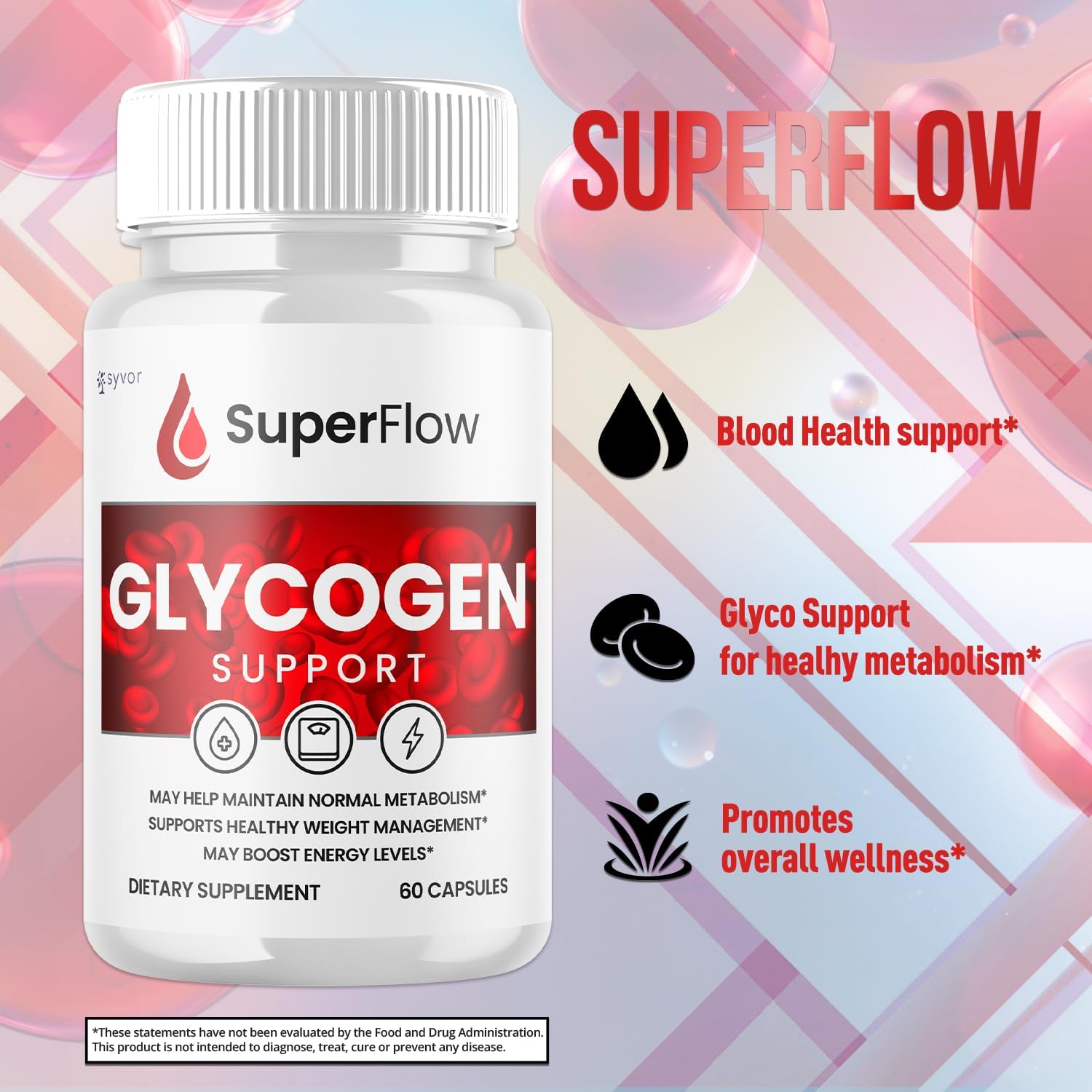 Super Flow Glycogen Support, Fórmula Avanzada, 60 Cápsulas