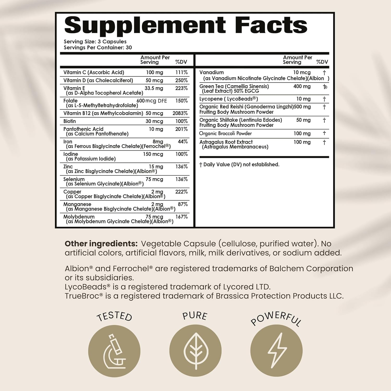PAPCLEAR Suplemento Inmunológico Natural con 21 Vitaminas y Nutrientes - 90 Cápsulas (Pack de 3)