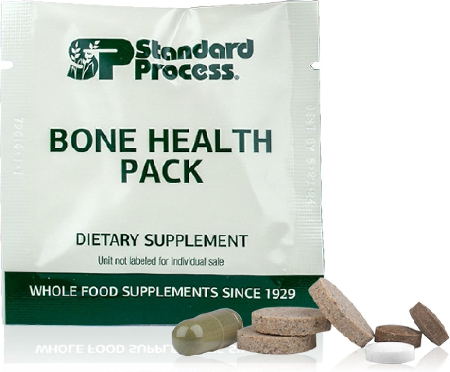 Standard Process Bone Health Pack - Supports and Maintains Healthy Bone Density with Calcium, Vitamin D and Antioxidant Vitamin A - Dairy and Soy Free - 60 Packets (60 Doses)
