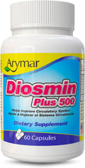 Arymar Diosmin 500mg con Complejo B - Fórmula Circulatoria para la Integridad de las Venas y el Flujo Sanguíneo Normal, 60 Cápsulas