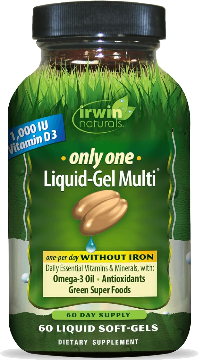 Irwin Naturals Only One Liquid-Gel Multi Iron-Free – 60 Liquid Softgels – Daily Nutritional Support