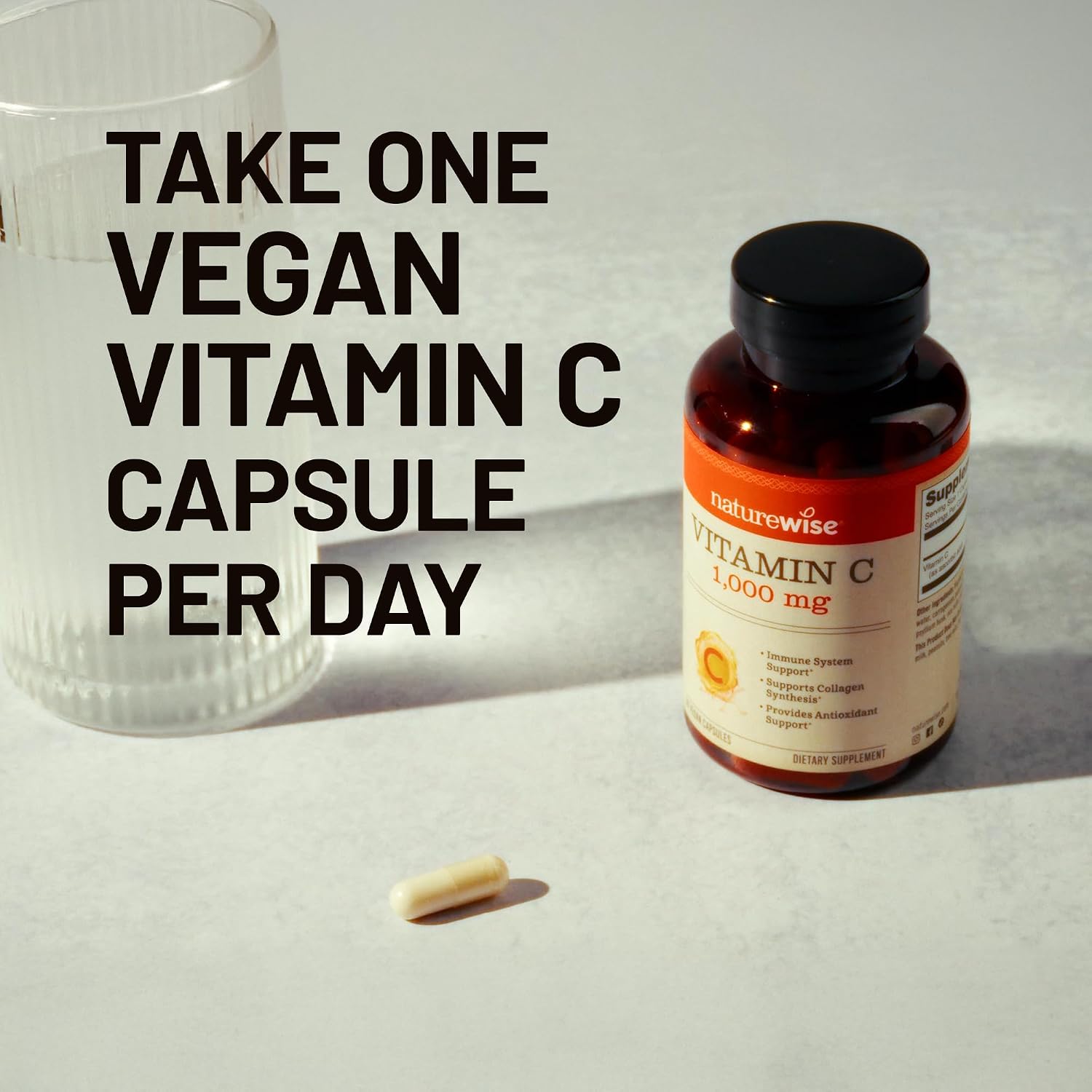NatureWise Vitamina C 1000 mg Cápsulas - Suplemento Vegano Extra Fuerte para Apoyo Antioxidante e Inmunológico - No GMO, Fabricado en EE.UU. - 120 Cápsulas