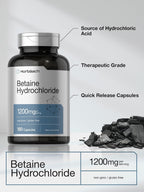 Horbäach Betaína HCl 1200mg - 180 Cápsulas