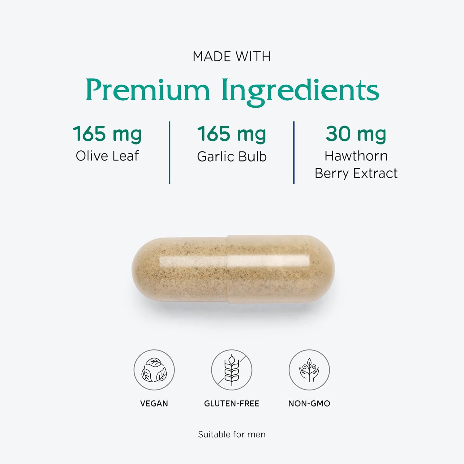 Vitanica Rauwolfia Extra, Suplemento de Apoyo Cardiovascular, Vegano, 90 Cápsulas