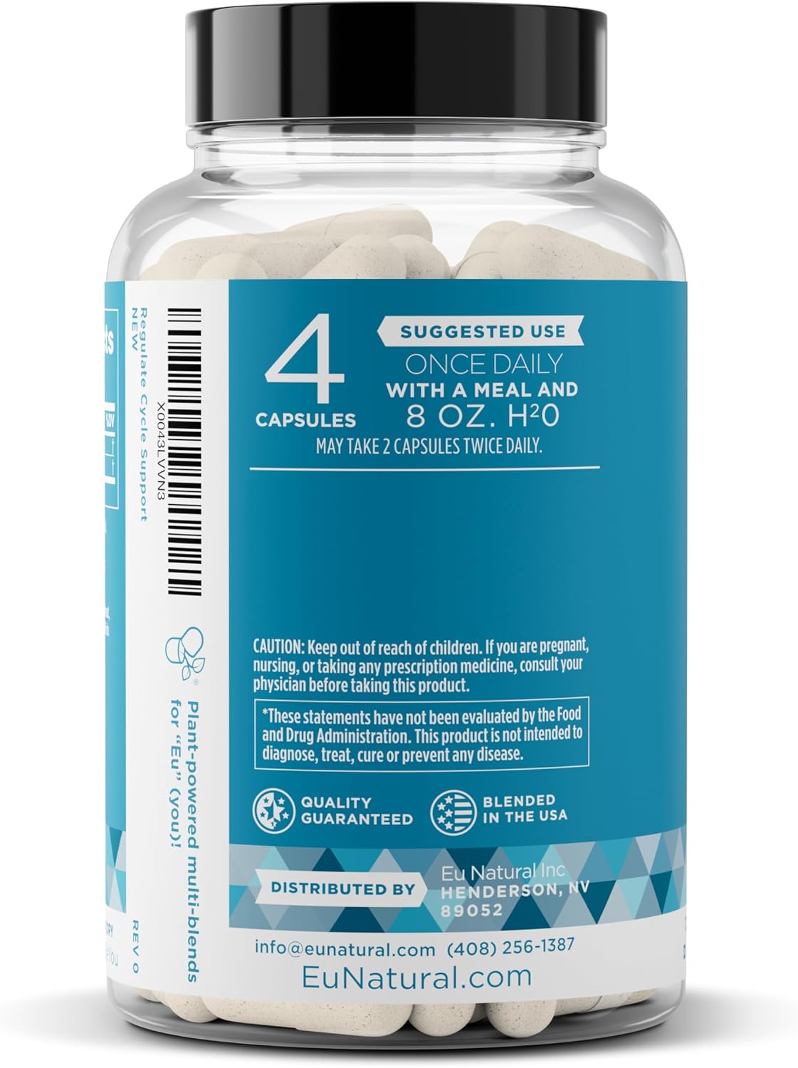 Regulate Cycle Support - Myo-Inositol 2000 mg y D-Chiro Inositol 50 mg - 40:1 - 120 Cápsulas Veganas