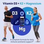 AgeImmune Brilliant D3+ Complex - 60 Cápsulas - 5000 UI Vitamina D3 + K2 + Magnesio Glicinato - Formulado por Médicos para Apoyo Óseo e Inmunitario - Sin Estearatos ni Dióxidos