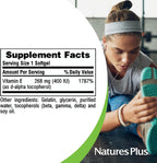 NaturesPlus Vitamina E 400 IU con Tocoferoles Mixtos, 60 Cápsulas Blandas