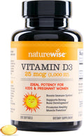 NatureWise Vitamina D3 1000ui (25 mcg) 200 Cápsulas Blandas con Aceite de Oliva Virgen Extra Ecológico