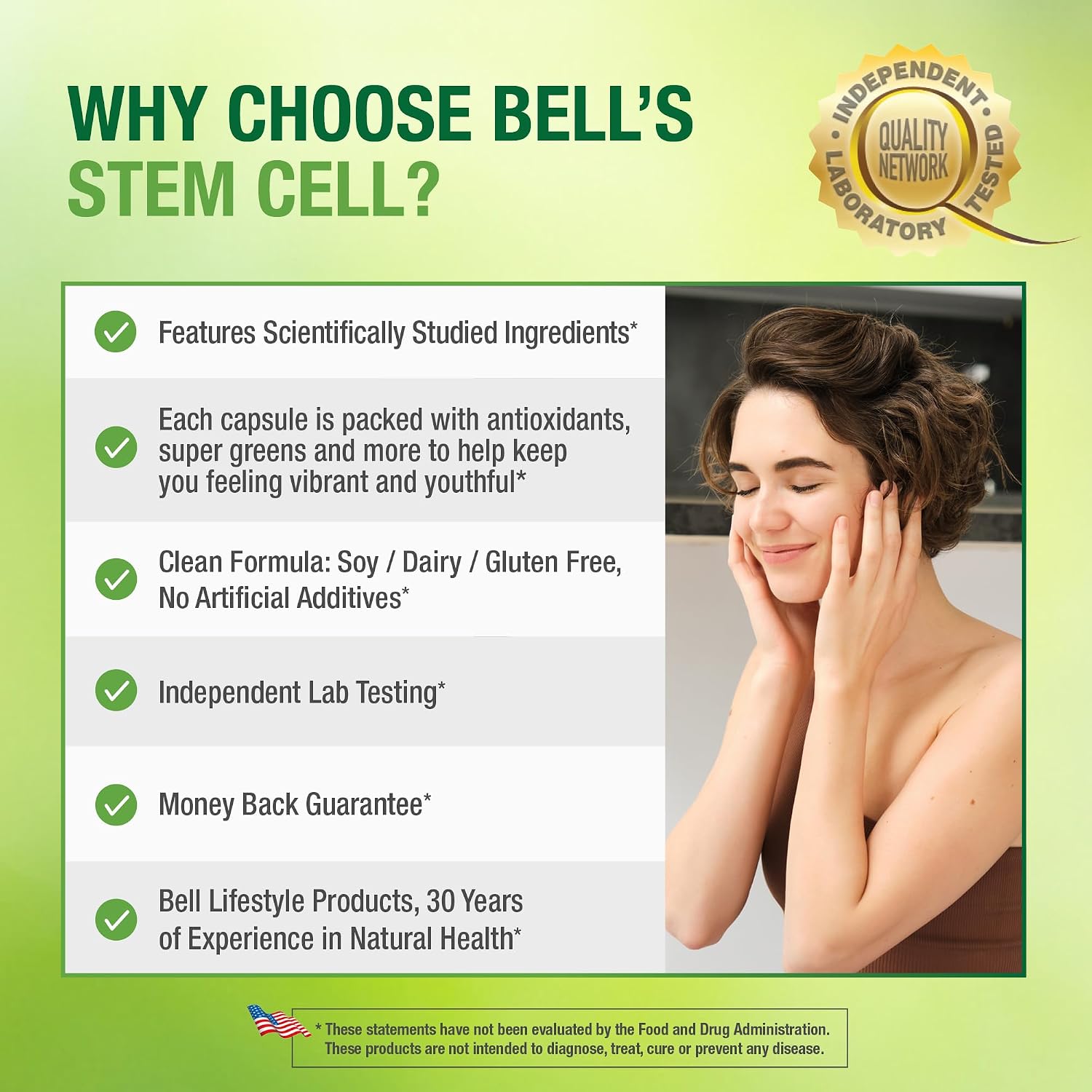 Bell Stem Cell - Suplemento de Células Madre, Pack de 2, 60 Cápsulas Cada Una