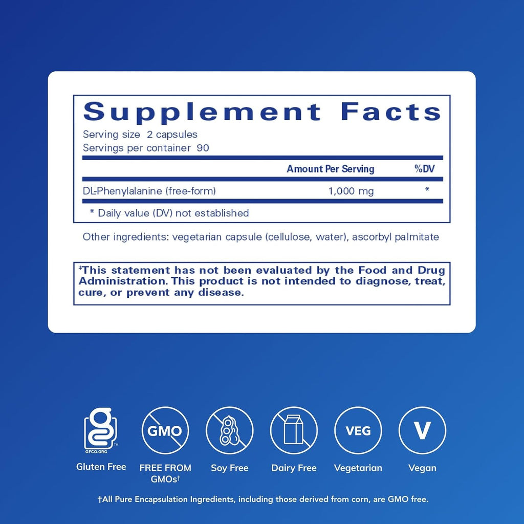Pure Encapsulations DL-Fenilalanina | 180 Cápsulas