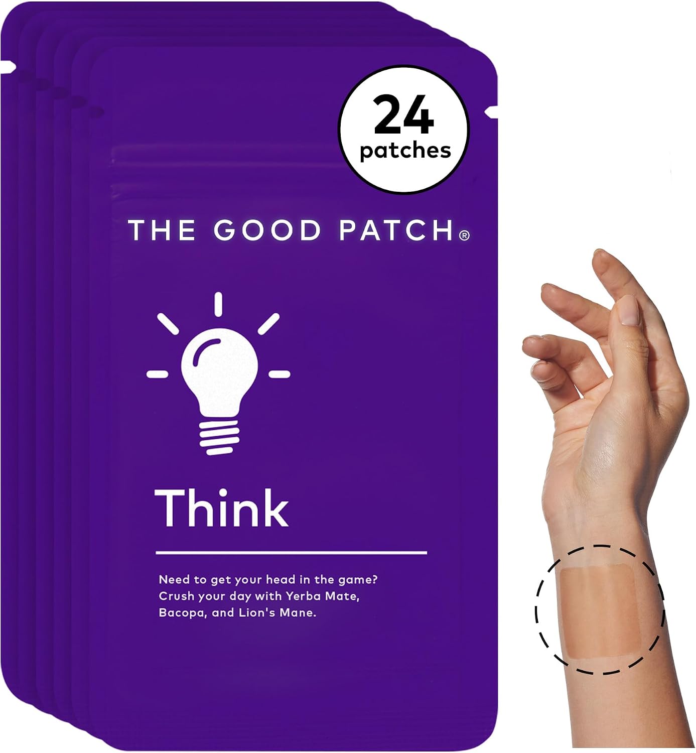 The Good Patch Weekday Hustle Duo - Parches de Vitamina B12 con Cafeína y Yerba Mate (8 unidades)