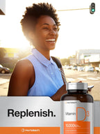 Horbäach Vitamina D3 10000 IU - 500 Softgels | Suplemento No-GMO, Sin Gluten, Alta Potencia (250 mcg)
