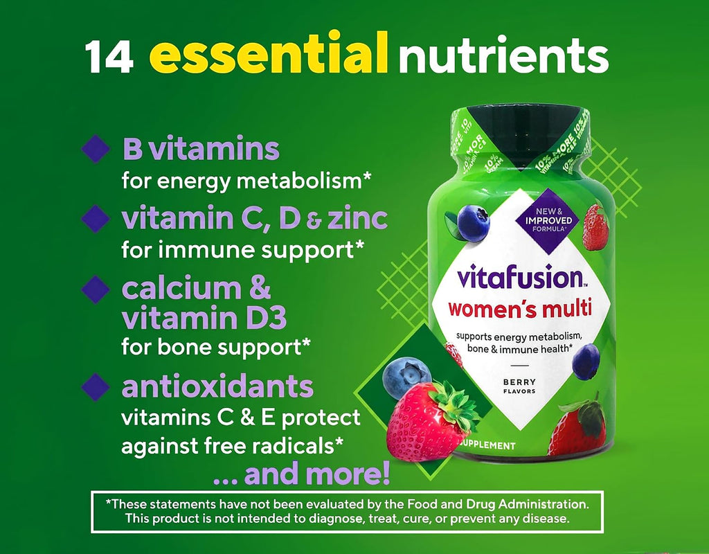 Vitafusion Women's Multivitamin Gummies, 70 Count, Berry Flavor