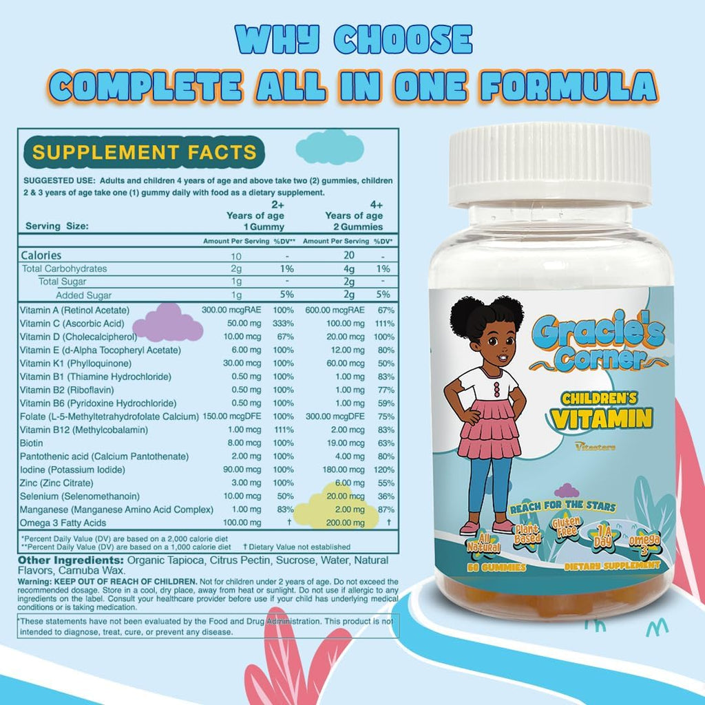 Vitastars Gracie’s Corner Stars Gominolas Multivitamínicas para Niños con Omega 3 - 60 unidades