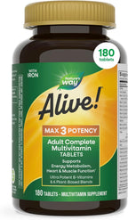 Nature's Way Alive! Max3 Daily Potency Multivitamin with Iron - 180 Tablets