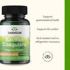 Swanson Bacillus Coagulans Spore-Form Probiotic - 6 Billones UFC - 60 Cápsulas Veganas