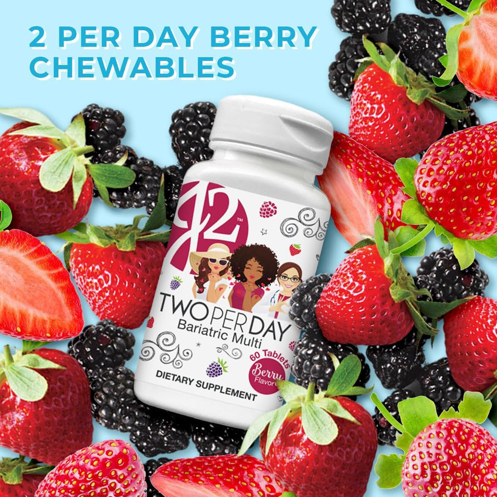 J2 Multivitamínico Masticable Dos al Día - Sabor Baya - 60 Comprimidos (30 Días)