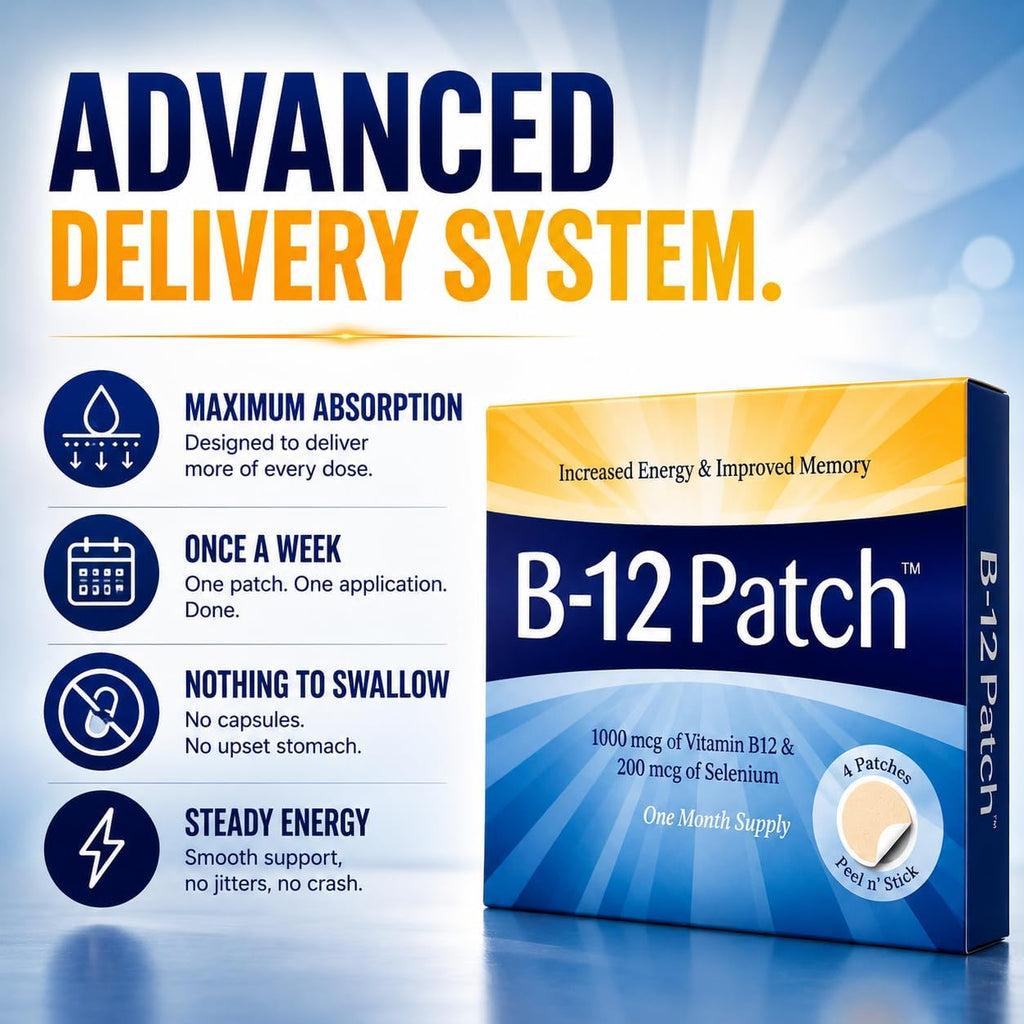 Vita Sciences Parche de Vitamina B12 - Fórmula de Fuerza Extra para Hombres y Mujeres, 1 Mes de Suministro