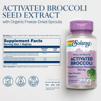 SOLARAY Extracto de Semilla de Brócoli Activado 350 mg, 10% Sulforafano Glucosinolatos, 30 Cápsulas