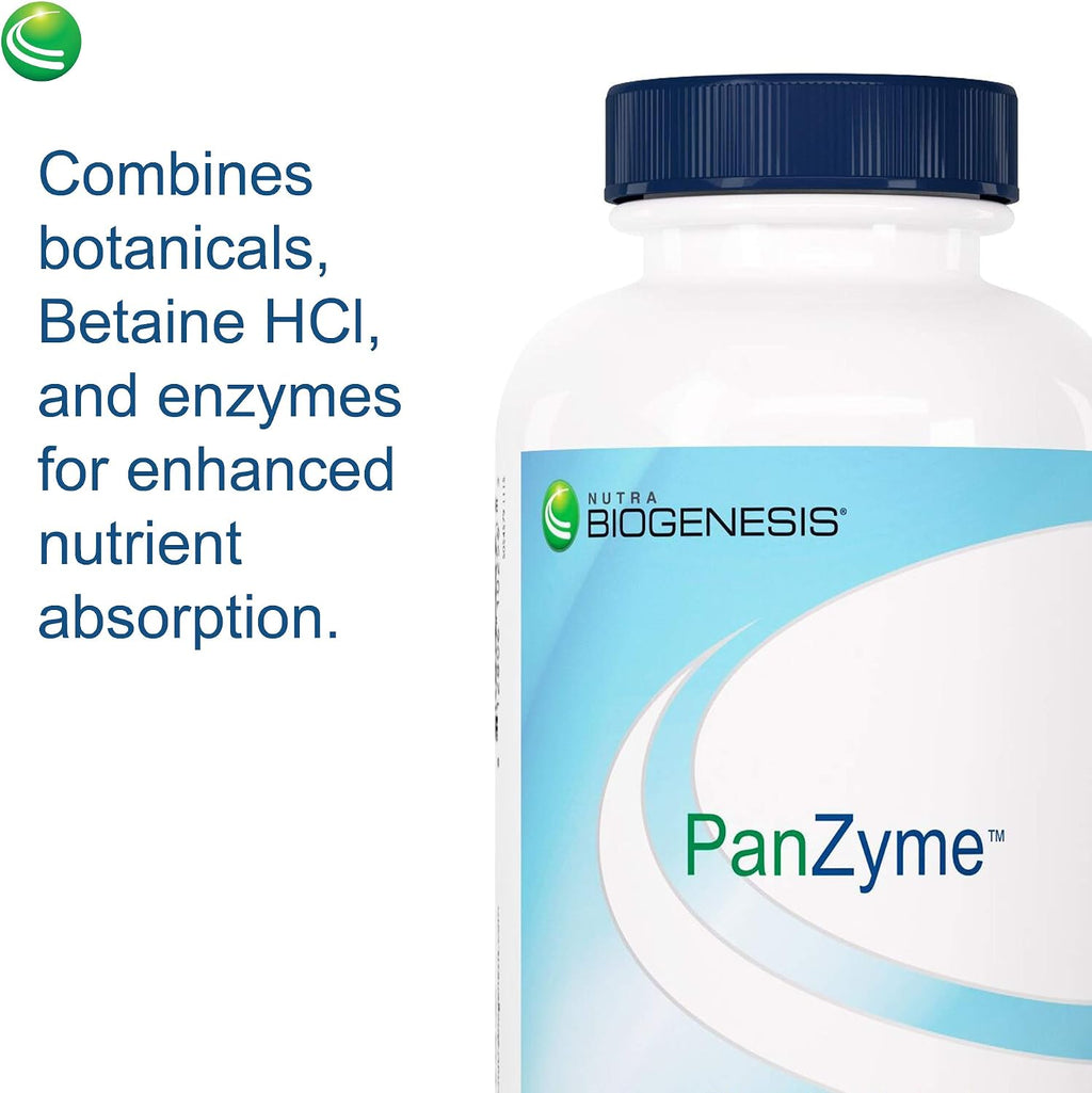 Nutra BioGenesis PanZyme - Multienzima con Betaina HCL y Pepsin - 180 Cápsulas