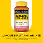 MASON NATURAL Suplemento Premium para Cabello, Piel y Uñas con Biotina y Vitaminas A, C, E y Complejo B, 60 Cápsulas
