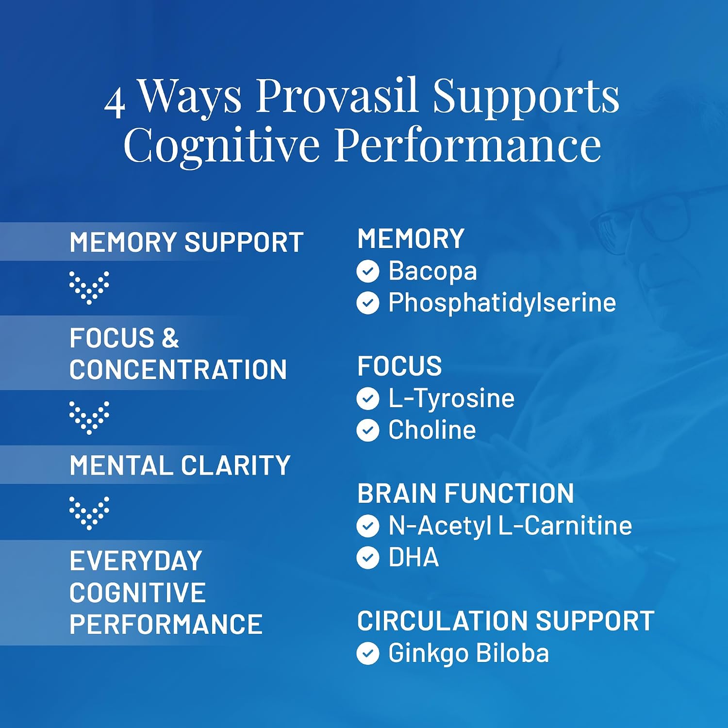Provasil Brain Supplement - Suplemento Cognitivo con Ginkgo, Bacopa y Biotina para Memoria, Enfoque, Estado de Ánimo y Concentración (Pack de 2)