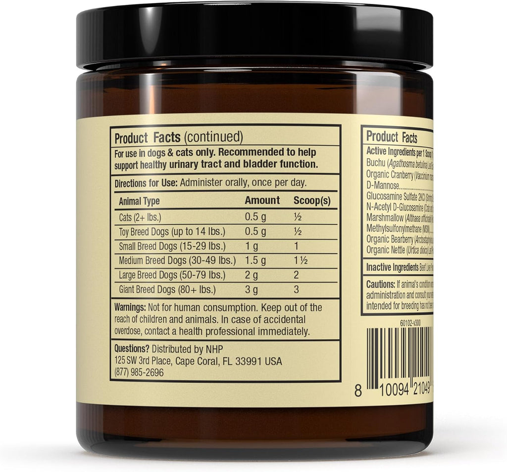 Bark & Whiskers Urinary Support for Dogs - 90g (3.17 oz) - with Cranberry and D-Mannose
