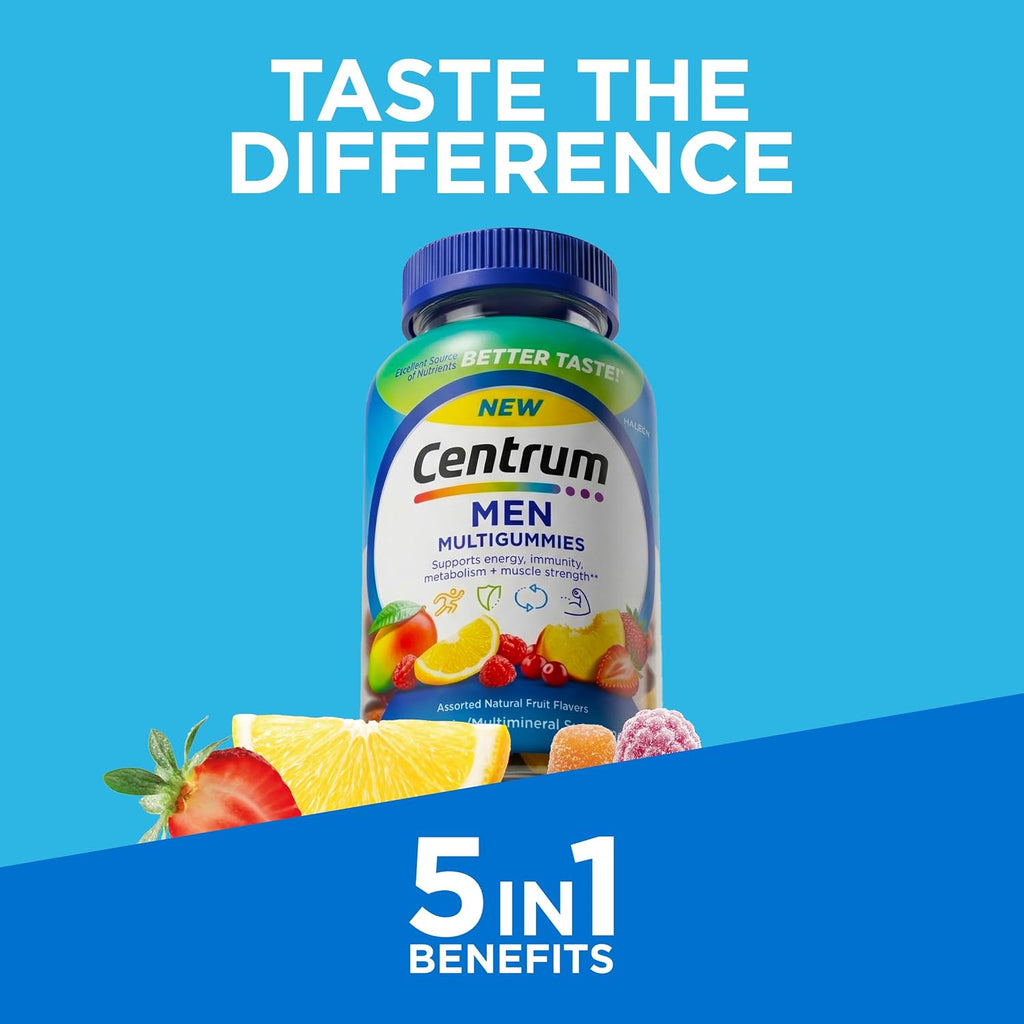 Centrum MultiGummies Multivitamínico en Gominolas para Hombres, 170 unidades