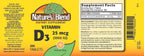 Vitamina D3 1000 UI 100 comprimidos – Nature's Blend