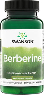 Swanson Berberine HCl 400 mg - 60 Cápsulas Veganas