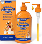 HEAPETS Aceite de Salmón Salvaje de Alaska para Perros y Gatos - 473 ml - Suplemento de Omega 3 con EPA y DHA
