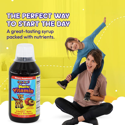 GirafKids Multivitamínico Líquido para Niños (237 ml) - con Biotina, Vitamina A, Complejo B, Ácido Fólico, Omega-3 y Beta – Image 6