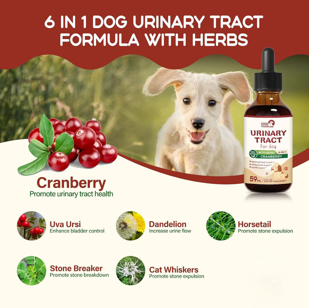 PetORiMMUNE Gotas Urinarias para Perros - Apoyo Salud Urinaria y Vesical - 118ml