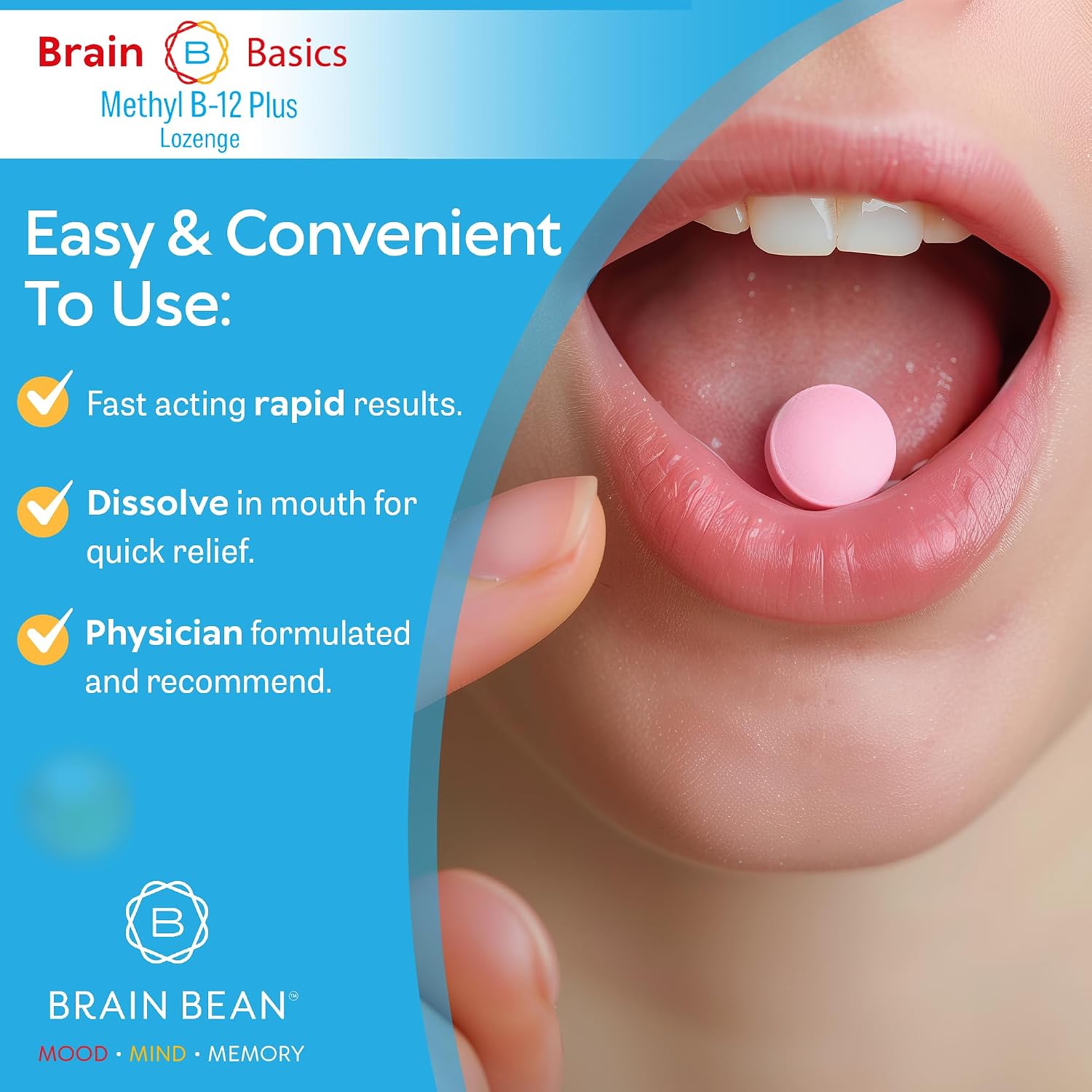 Metil B-12 y Metil Folato de Alta Potencia – 60 Comprimidos Masticables Sabor Naranja – Suplemento Bioactivo de Vitamina B12 y B9
